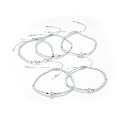 Adjustable Nylon Cord Braided Bead Bracelets BJEW-P256-B07-1