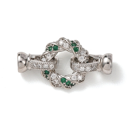 Brass Micro Pave Cubic Zirconia Fold Over Clasps KK-D259-05P-1