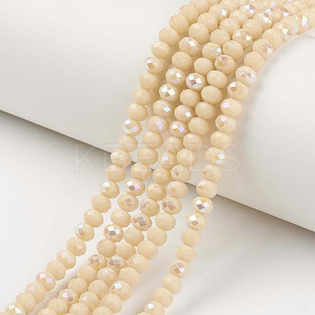 Electroplate Opaque Solid Color Glass Beads Strands EGLA-A034-P10mm-L14-1