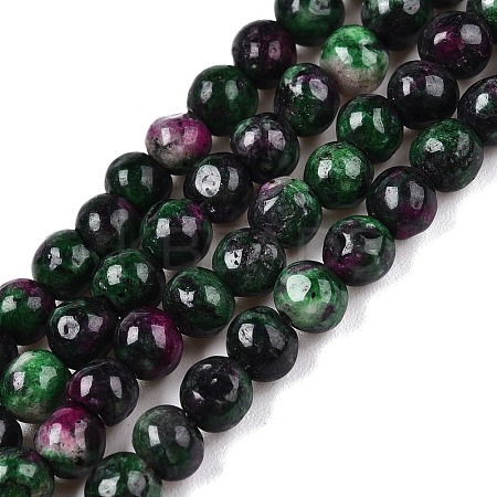 Dyed Natural White Jade Beads Strands G-T140-4mm-B10-1