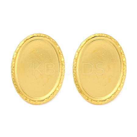 Ion Plating(IP) 304 Stainless Steel Oval Stud Earrings EJEW-D281-19G-1