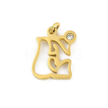 304 Stainless Steel Pendants STAS-R137-01G-E-1