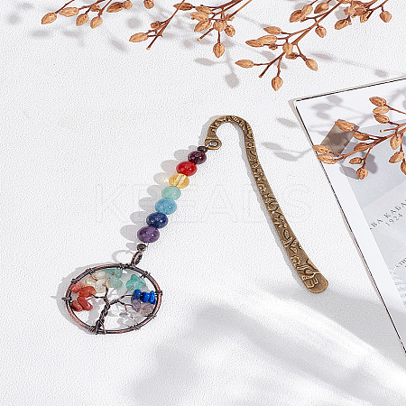 1Pc Tibetan Style Carved Alloy Bookmark AJEW-LP0004-25-1