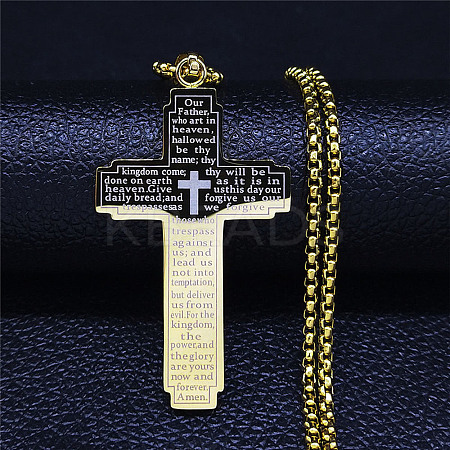 201 Stainless Steel Pendant Necklaces NJEW-H015-08G-1