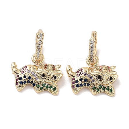 Real 18K Gold Plated Brass Dangle Hoop Earrings EJEW-L269-028G-02-1