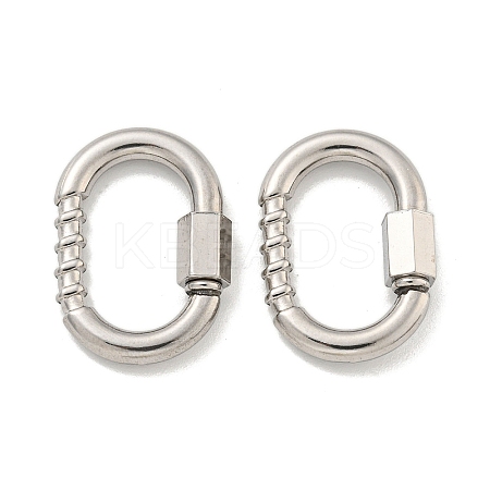 Non-Tarnish 304 Stainless Steel Screw Carabiner Lock Charms STAS-C092-08P-1