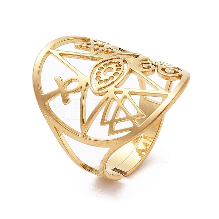 304 Stainless Steel Cuff Rings LS-RJEW-Q002-01G-1