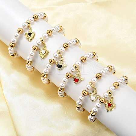 Brass Stretch Bracelets BJEW-C098-04-1