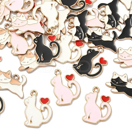 30Pcs 6 Styles Alloy Enamel Pendants ENAM-YW0008-96-1