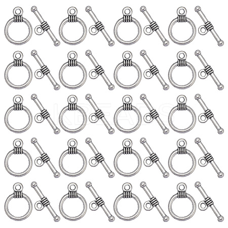 120Pcs Tibetan Style Alloy Toggle Clasps FIND-SC0008-07-1