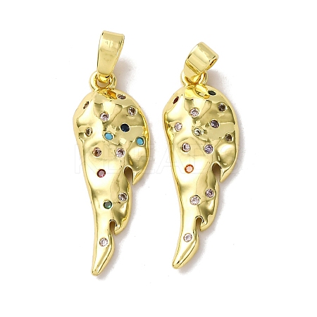 Brass Micro Pave Cubic Zirconia Pendants KK-F911-22G-1