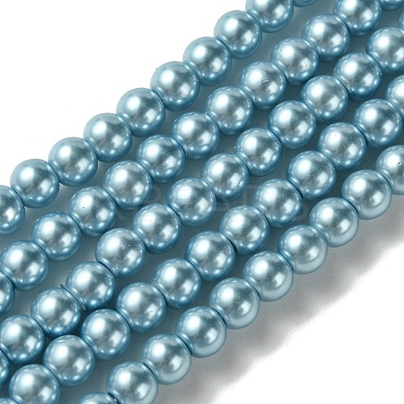 Eco-Friendly Dyed Glass Pearl Round Beads Strands LS-HY-A008-6mm-RB006-1