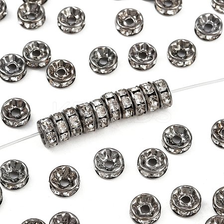 Brass Rhinestone Spacer Beads RB-A014-Z7mm-01B-1