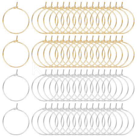 60Pcs 2 Colors 316 Surgical Stainless Steel Wine Glass Charms Rings STAS-LP0001-05B-1