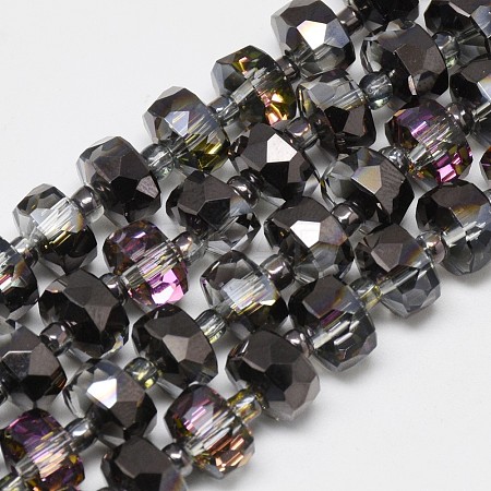 Electroplate Glass Beads Strands EGLA-Q083-8mm-D03-1