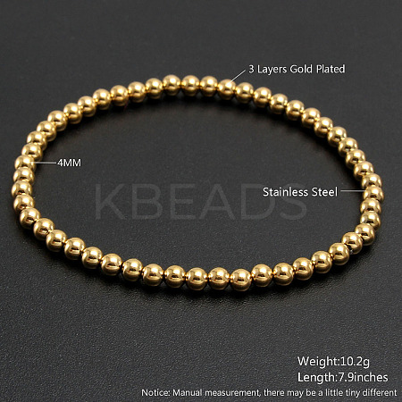 Shell Round Beads Stretch Bracelets for Men Women NU4879-5-1