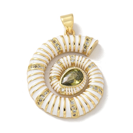 Brass Micro Pave Cubic Zirconia Pendants KK-M300-16G-1