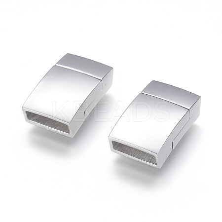 Tarnish Resistant 304 Stainless Steel Magnetic Clasps with Glue-in Ends LS-STAS-G143-75P-1