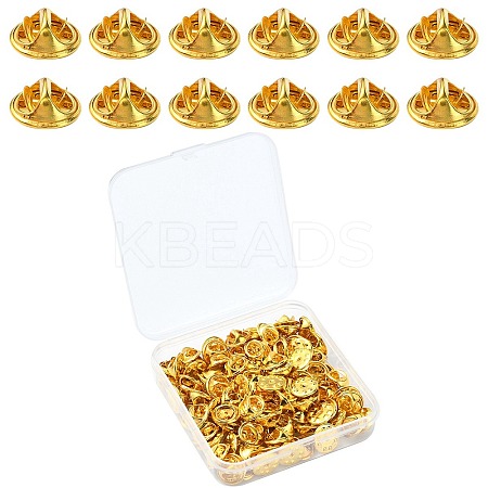 100Pcs Brass Butterfly Clutches Pin Backs KK-YW0002-28G-1