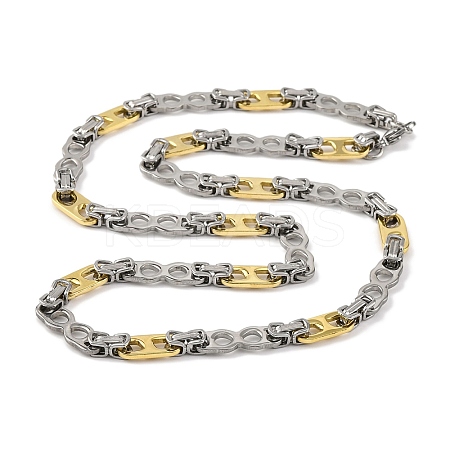 201 Stainless Steel 8 Shaped Links Chain Necklace NJEW-F22-39M-GP-1