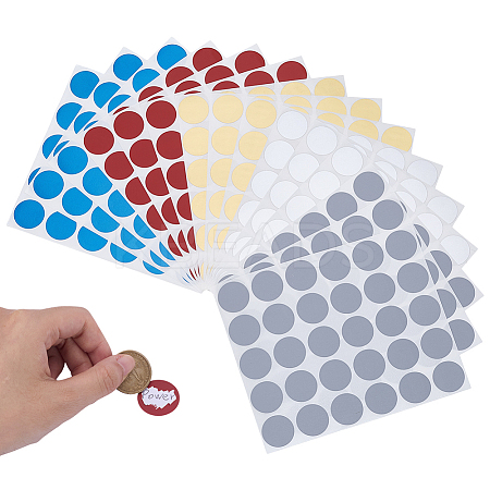 15 Sheets 5 Colors PVC Coated Scratch Off Film Password Stickers STIC-FG001-10-1