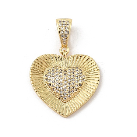 Brass Micro Pave Cubic Zirconia Pendants KK-U047-12G-1