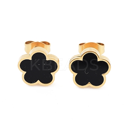 Flower Resin Stud Earrings X-EJEW-K281-01G-03-1