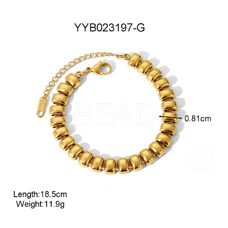 European Style 304 Stainless Steel Link Chain Bracelet for Women HM2215-10-1