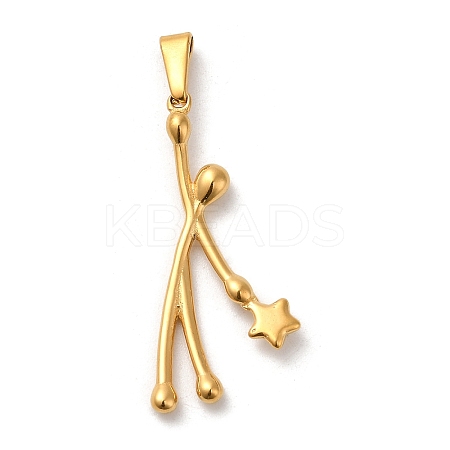 PVD Vacuum Plating 304 Stainless Steel Pendants STAS-M322-23G-1