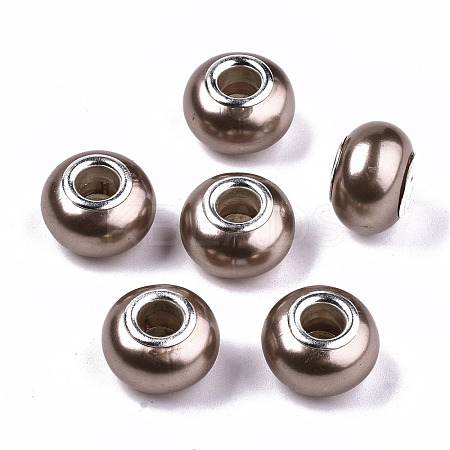 Imitation Pearl Style Resin European Beads RPDL-T003-001B-1