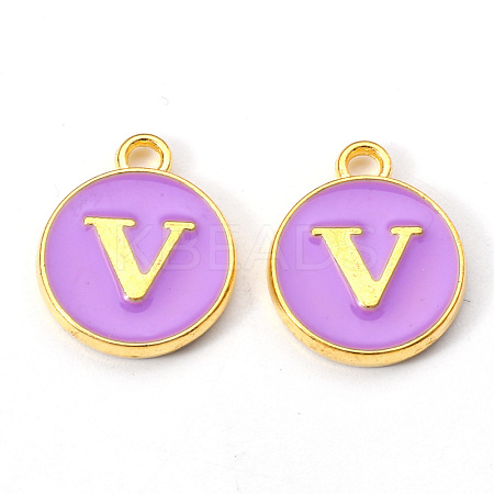 Golden Plated Alloy Enamel Charms X-ENAM-S118-10V-1