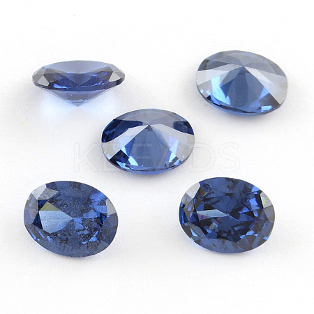 Oval Shaped Cubic Zirconia Pointed Back Cabochons X-ZIRC-R010-14x10-04-1