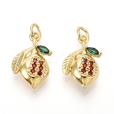 Brass Micro Pave Cubic Zirconia Pendants KK-N265-26G-1