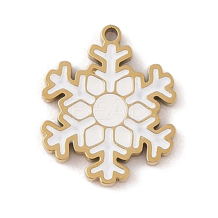 Christmas Theme Ion Plating(IP) 304 Stainless Steel Enamel Charms X1-STAS-Z083-08G-07-1