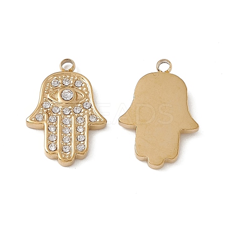 PVD Vacuum Plating 201 Stainless Steel Rhinestone Pendants STAS-J401-VC570-1