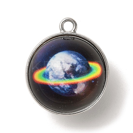 Galaxy Theme Luminous Glass Ball Pendants GLAA-D021-01P-10-1
