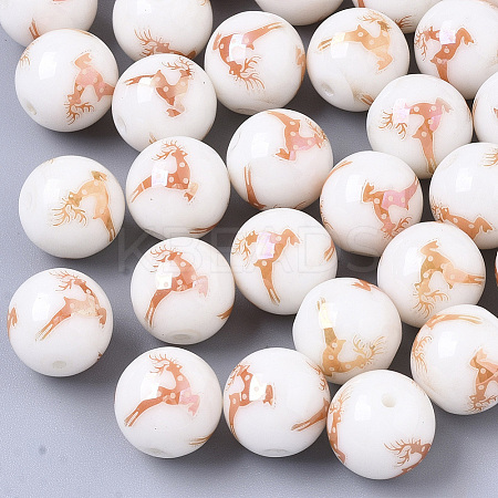 Christmas Opaque Glass Beads LS-EGLA-R113-03A-1