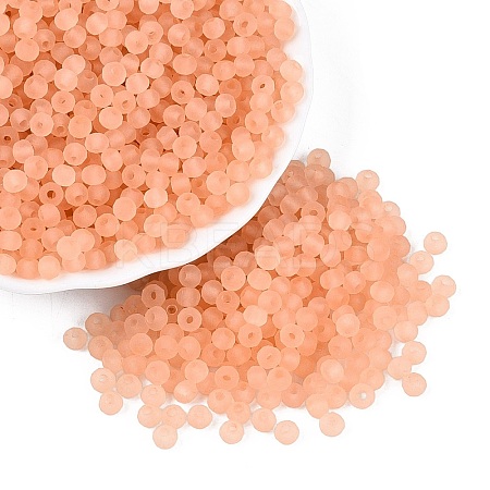 FGB Frosted Transparent Glass Seed Beads SEED-N013-04A-04-1