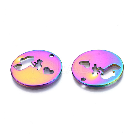 Ion Plating(IP) 201 Stainless Steel Pendants STAS-N098-073M-1