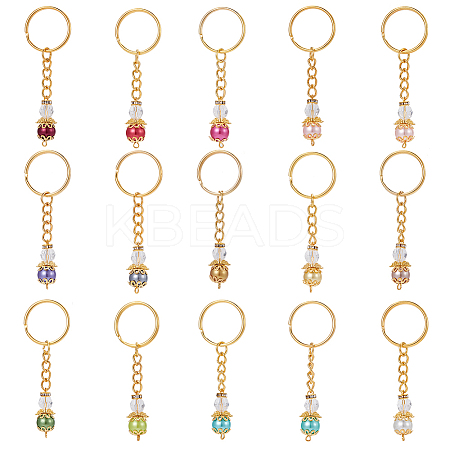 2 Sets Baptism Beaded Glass Pearl Angel Keychain KEYC-PH0001-74-1