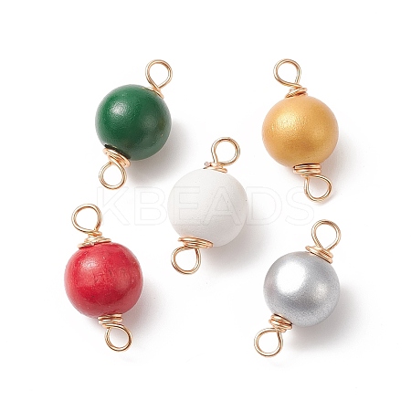 Spray Painted Wood Connector Charms PALLOY-JF02001-1