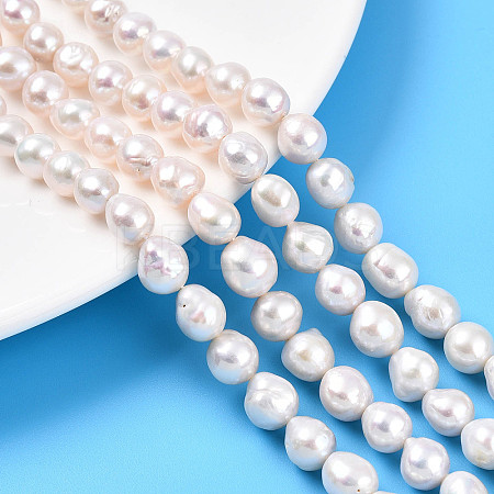 Natural Nucleated Pearl Keshi Pearl Beads Strands PEAR-S020-F12-1