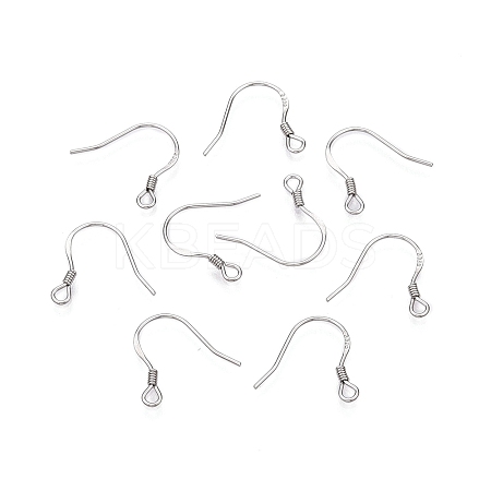 Anti-Tarnish Rhodium Plated 925 Sterling Silver Earring Hooks STER-N016-32P-1