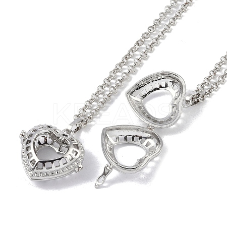 Brass Rhinestone Pendant Necklaces NJEW-G089-16J-P-1