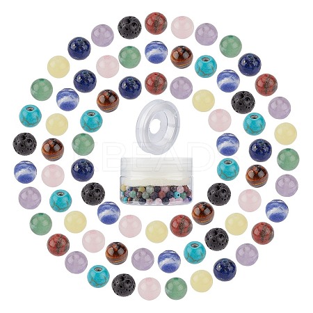 DIY Chakra Themed Stretch Bracelets Making Kits DIY-SC0012-73-1