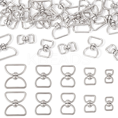 25Pcs 5 Styles Zinc Alloy Swivel Clasps FIND-TA0008-31-1