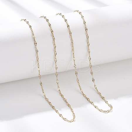 2MM 304 Stainless Steel Textured Dapped Chain Necklaces NJEW-T016-14G-1