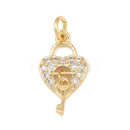 Brass Micro Pave Cubic Zirconia Charms KK-G544-13G-1
