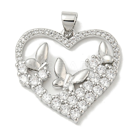 Rack Plating Brass Micro Pave Cubic Zirconia Pendants KK-F869-16P-1