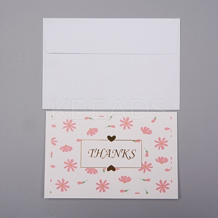 Envelope and Floral Pattern Thank You Cards Sets DIY-WH0161-23E-1